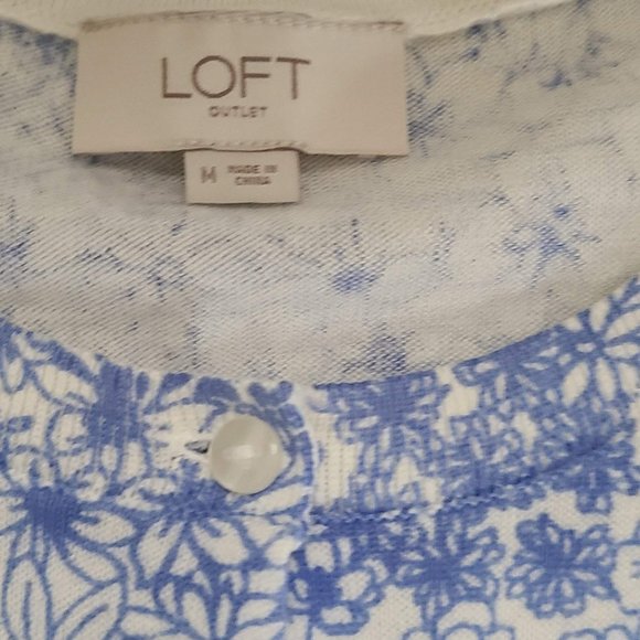 Blue & White Floral Cardigan, Loft - Picture 6 of 10